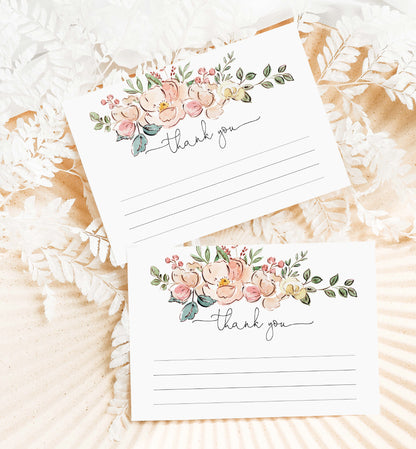 Cambridge Floral Multi | Printable Thank You Card Template