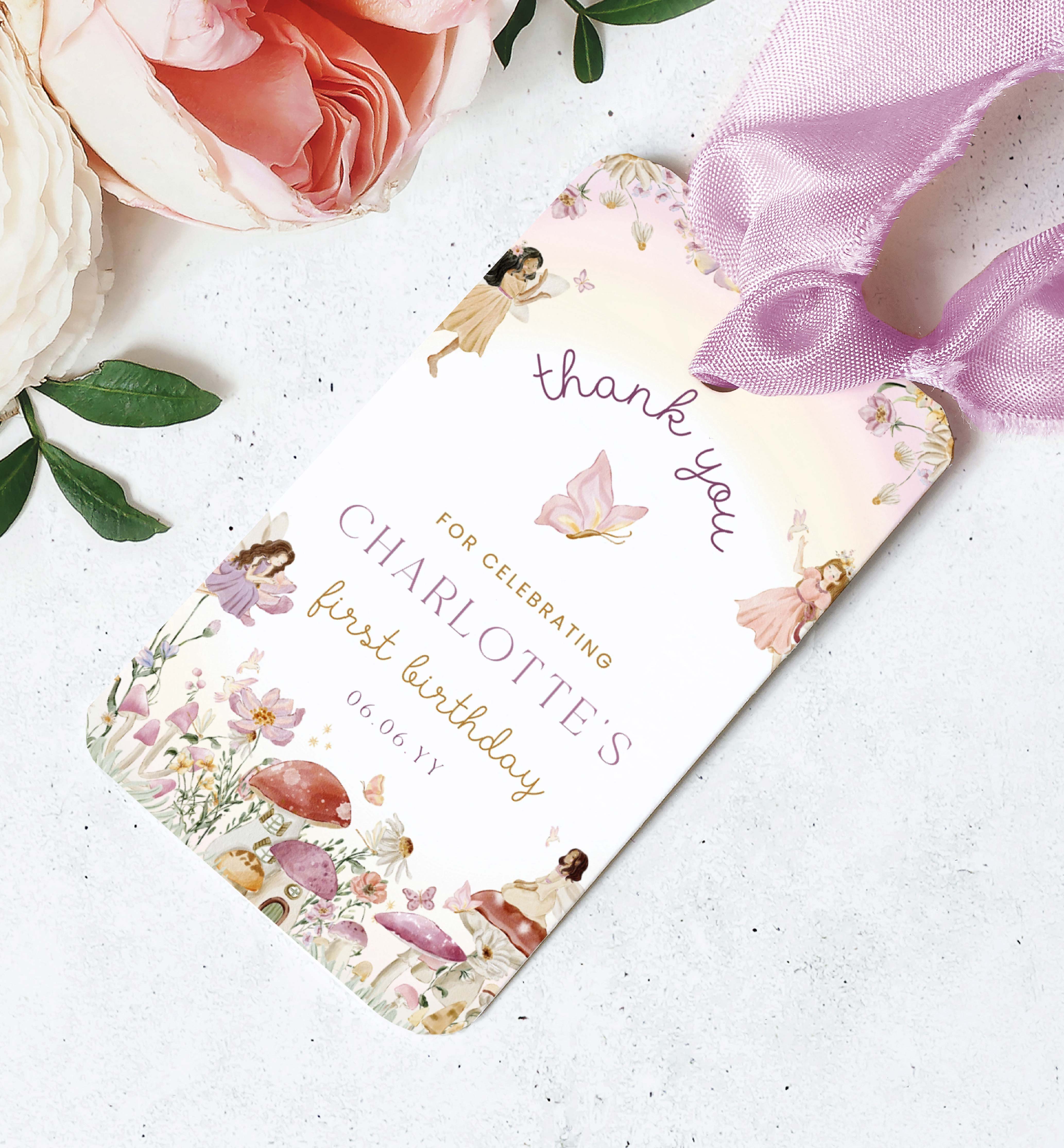 Fairy Multi | Printable Thank You Favour Tag Template – Black Bow Studio