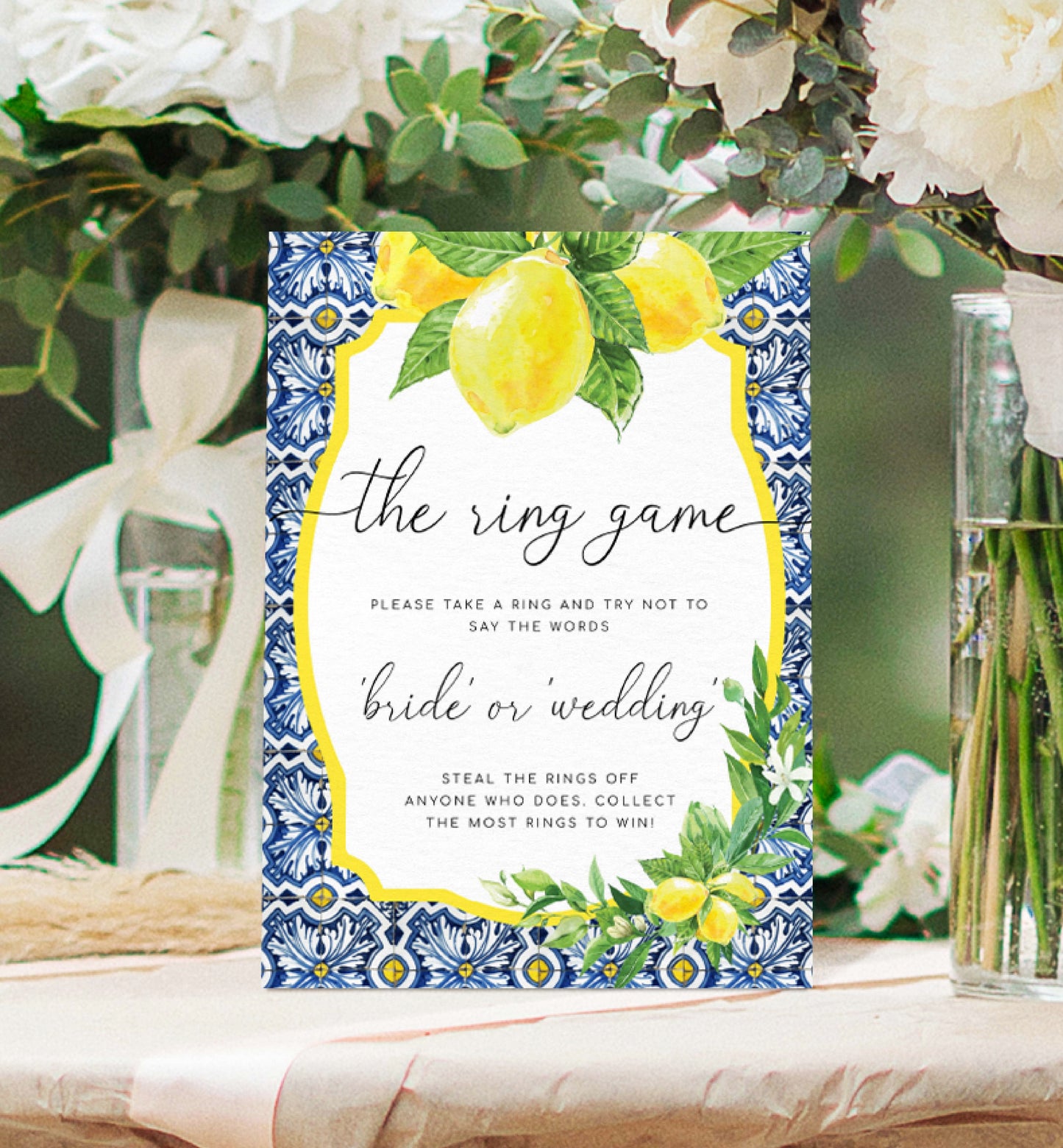 Positano Lemons | Printable The Ring Game Sign Template