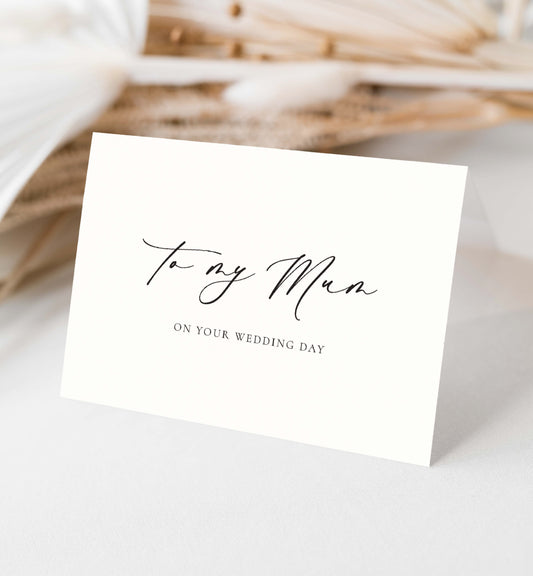 To My Mum on Your Wedding Day Card, Minimalist Wedding, Daughter To Bride Wedding Day Card, Daughter To Mother Card, Ivory, Ellesmere