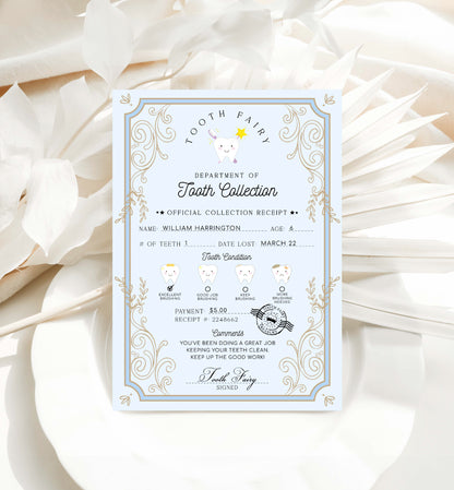 Printable Tooth Fairy Receipt, Tooth Fairy Collection Receipt, Editable Tooth Report Card, Tooth Fairy Payment Certificate, Lost Tooth Note