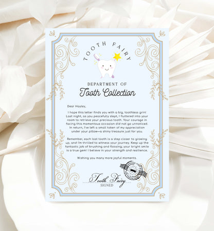 Printable Tooth Fairy Letter, Tooth Fairy Collection Letter, Editable Tooth Report Card, Tooth Fairy Official Visit Letter, Lost Tooth Note