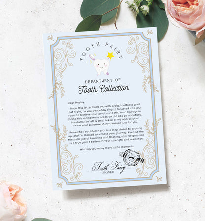 Printable Tooth Fairy Letter, Tooth Fairy Collection Letter, Editable Tooth Report Card, Tooth Fairy Official Visit Letter, Lost Tooth Note