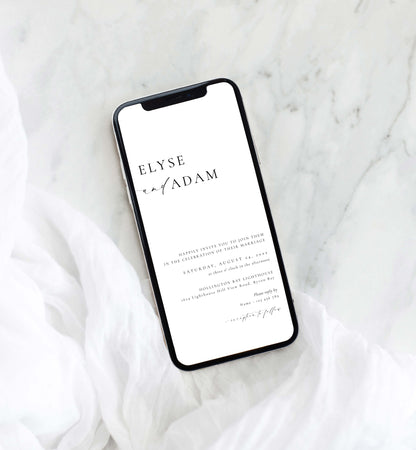 Ellesmere White | Smartphone Wedding Invitation & Details Template