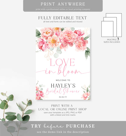 Piper Floral White | Printable Welcome Sign Template