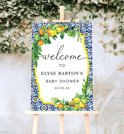 Positano Oranges Lemons | Printable Welcome Sign Template