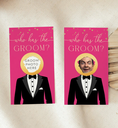 Celebrity Who Has The Groom Printable Bridal Shower Game, Scratch-off Find The Groom Game, Hot Pink Bridal Shower, Couples Shower, Paintly