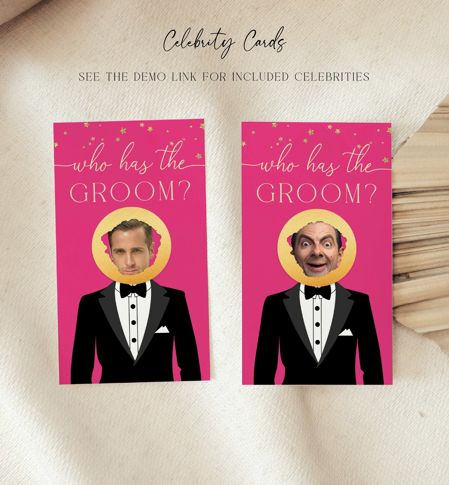 Celebrity Who Has The Groom Printable Bridal Shower Game, Scratch-off Find The Groom Game, Hot Pink Bridal Shower, Couples Shower, Paintly