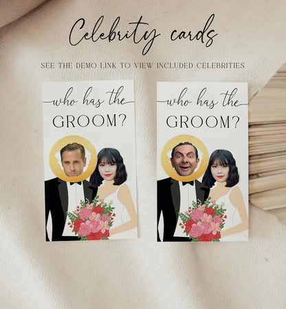 Celebrity Who Has The Groom Printable Bridal Shower Game, Scratch-off Find The Groom Game, Minimalist Bridal Shower, Couples Shower, Quinn