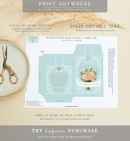 Easter Egg Blue | Printable Easter Wildflower Seed Packet Template