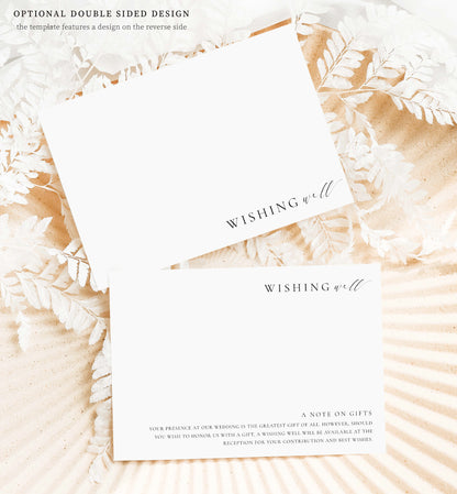 Ellesmere White | Printable Wishing Well Card Template