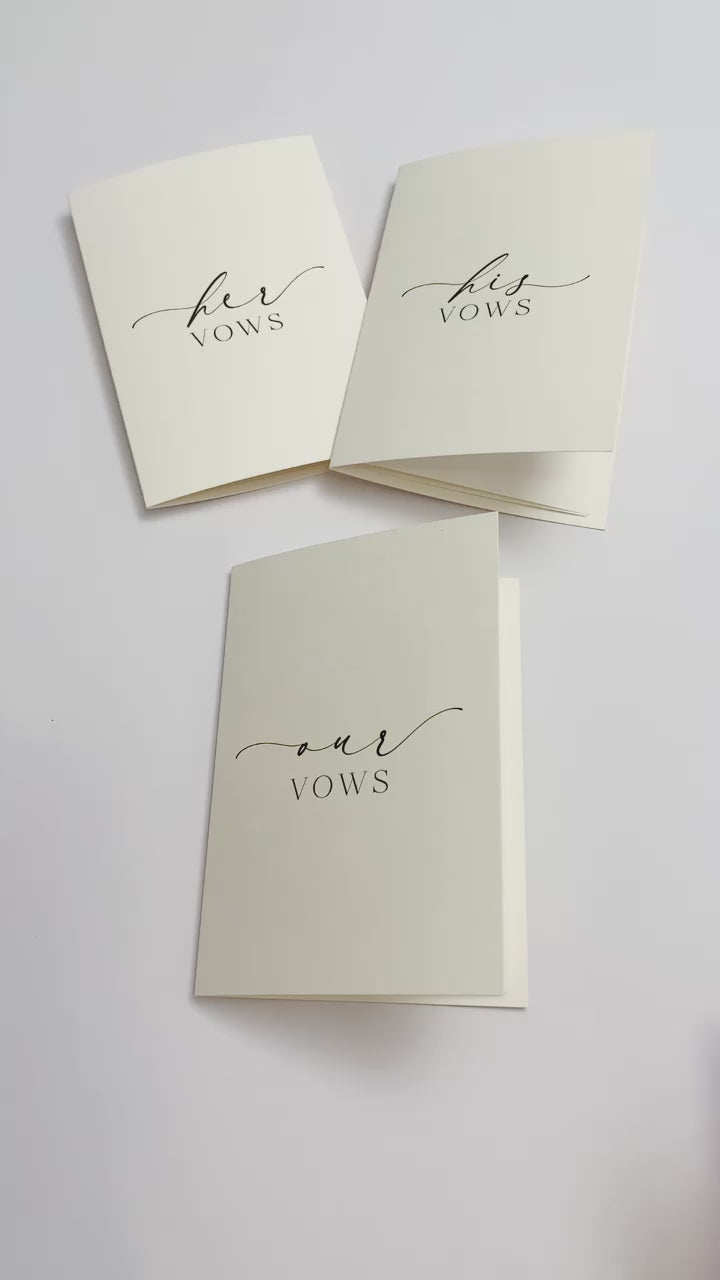 Our Vows Booklet, Minimalist Wedding Vows Card, Gender Neutral Wedding Vows Card Template, Wedding Ceremony Card, Off White Ivory, Ellesmere