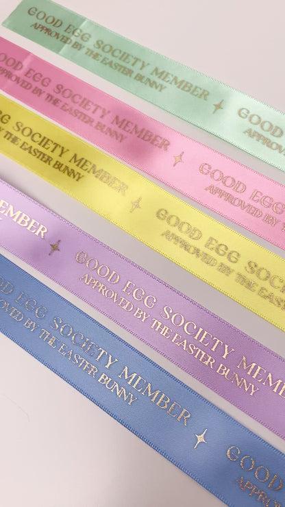 Good Egg Society Member Pink Easter Satin Ribbon - 3m