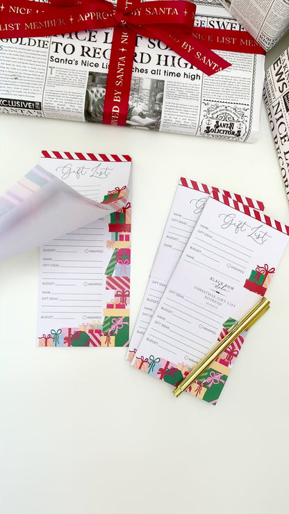 Christmas Present Gift List Notepad