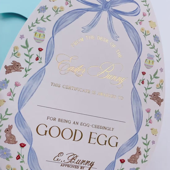 Easter Good Egg Certificate and Envelope, Easter Basket Gift, Approved By The Easter Bunny, From The Easter Bunny, Alternative Easter Gift