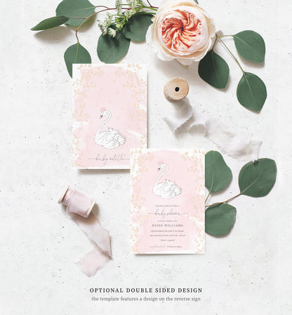 Odette Pink | Printable Baby Shower Invitation Suite - Black Bow Studio