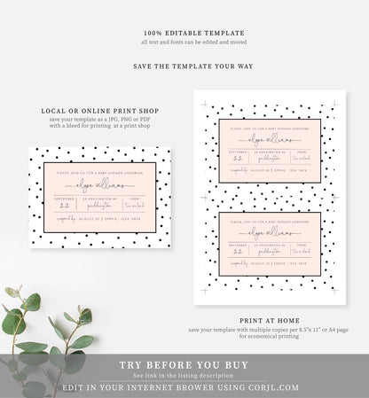 So Frenchy | Printable Baby Shower Invitation - Black Bow Studio