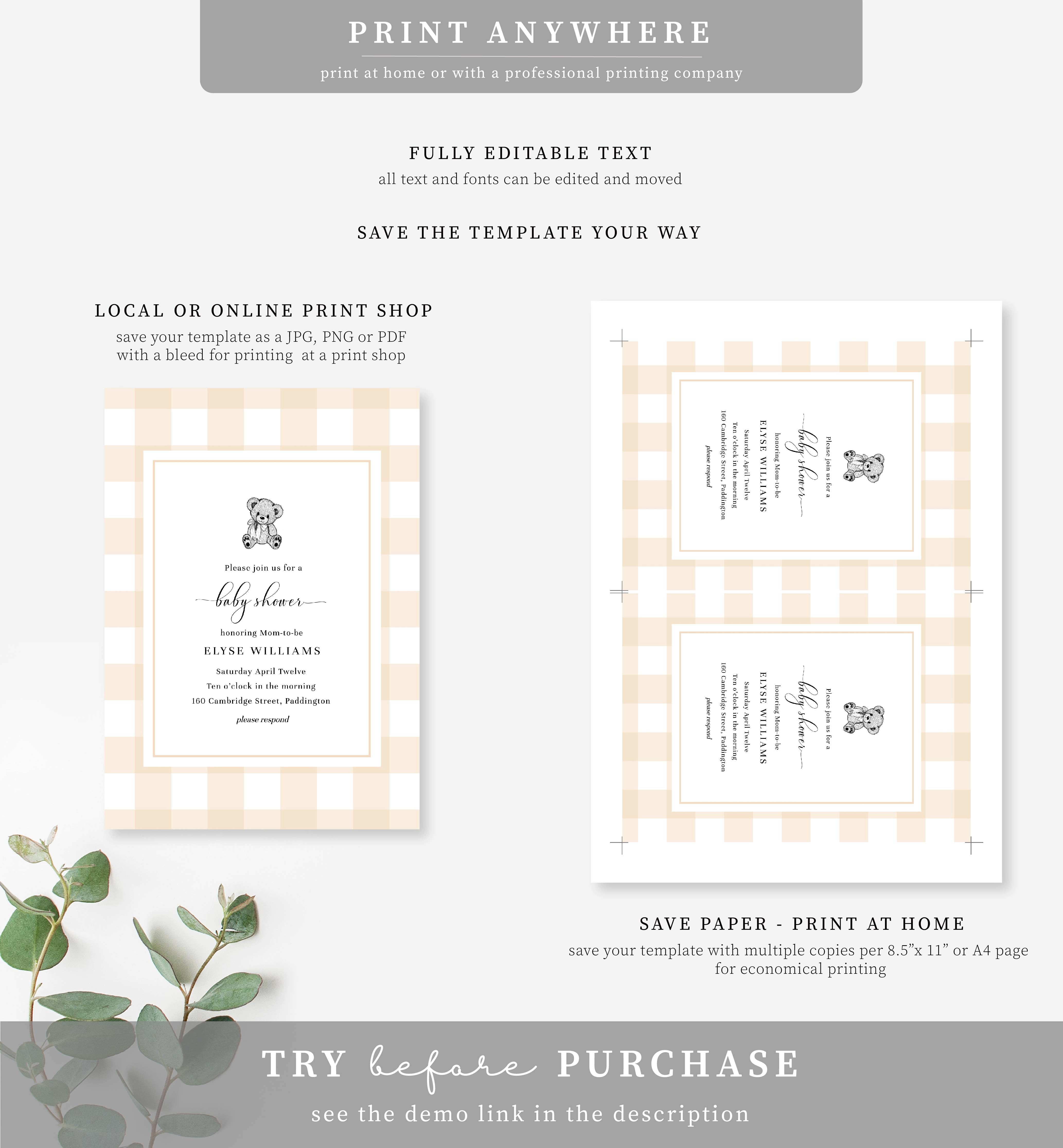 Printable baby shower deals invitations