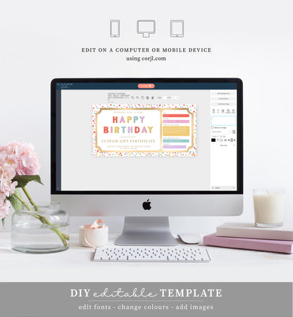 Dot Multi | Printable Custom Gift Voucher Template