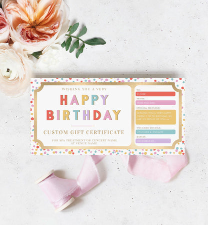 Dot Multi | Printable Custom Gift Voucher Template