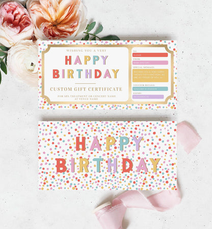 Dot Multi | Printable Custom Gift Voucher Template