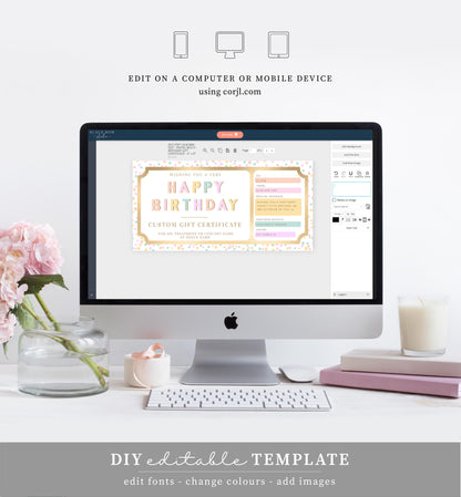 Dot Pastel Multi | Printable Custom Gift Voucher