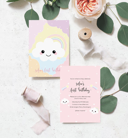 Sofia Cloud | Birthday Invitation - Black Bow Studio