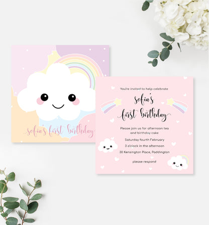 Sofia Cloud | Birthday Invitation - Black Bow Studio