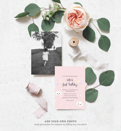 Sofia Cloud | Birthday Invitation - Black Bow Studio