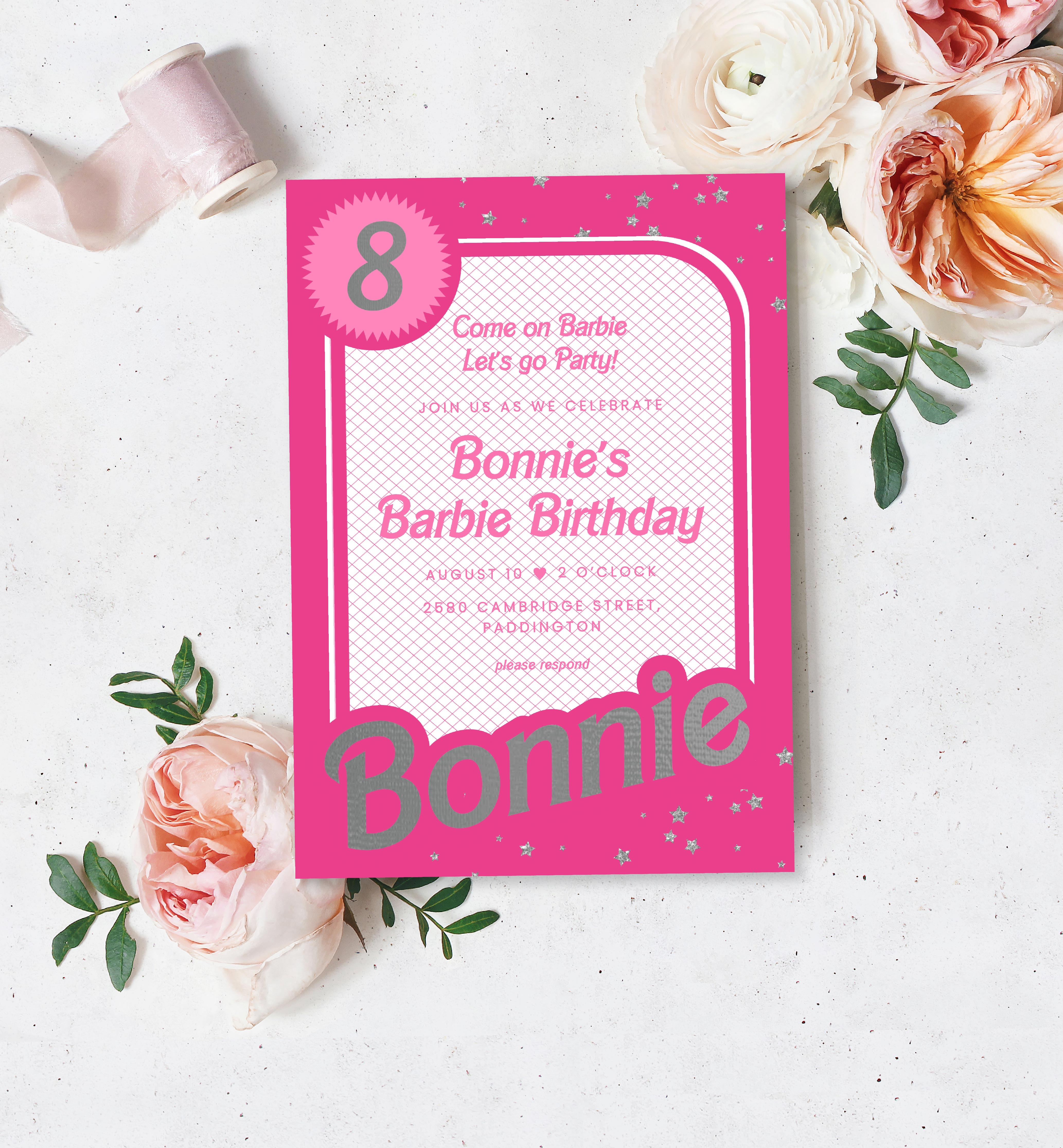 Barbie party invitations sale