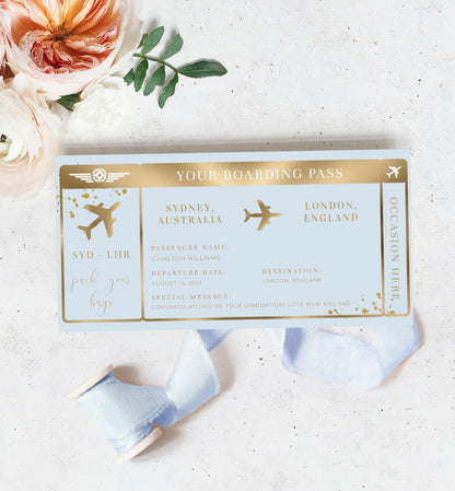 Paintly Blue | Printable Boarding Pass - Black Bow Studio