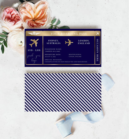 Paintly Navy Blue | Printable Boarding Pass - Black Bow Studio