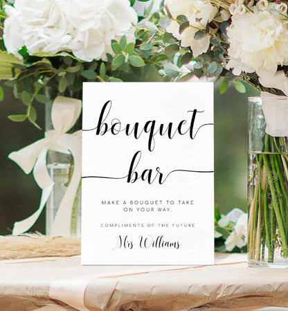 Leyton Script | Printable Bouquet Bar Sign