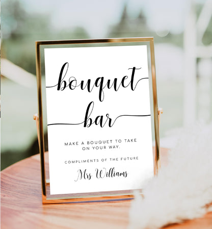 Leyton Script | Printable Bouquet Bar Sign