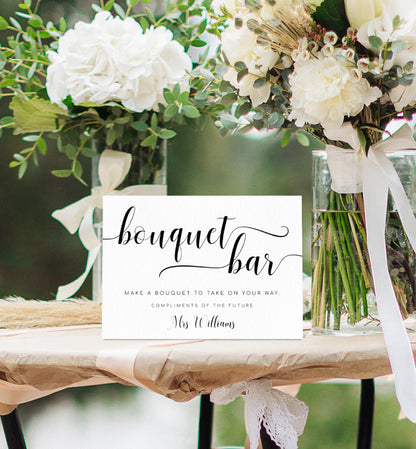 Leyton Script | Printable Bouquet Bar Sign