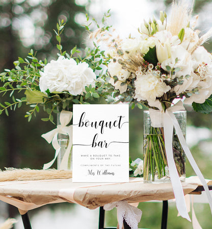 Leyton Script | Printable Bouquet Bar Sign