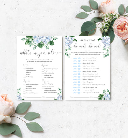 Ferras Blue | Printable Bridal Shower Games Bundle Template