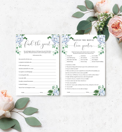 Ferras Blue | Printable Bridal Shower Games Bundle Template