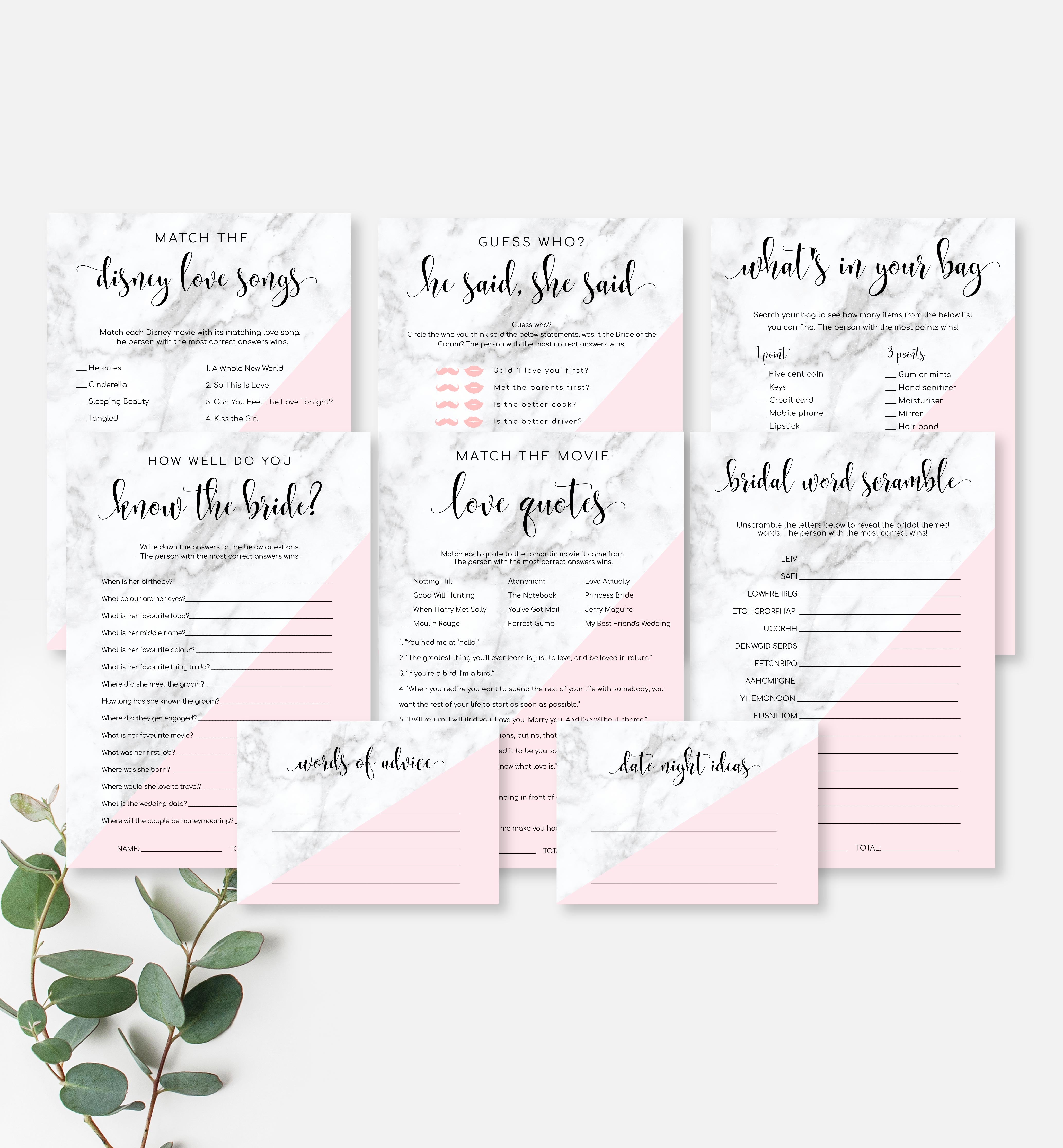 Date Night Games Bundle for Couples Printable, Instant Download