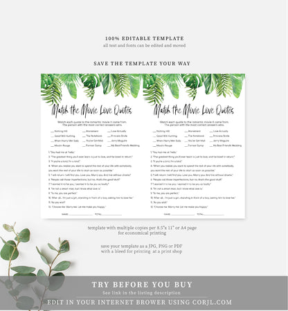 Nantucket Palm | Printable Bridal Shower Games Bundle - Black Bow Studio