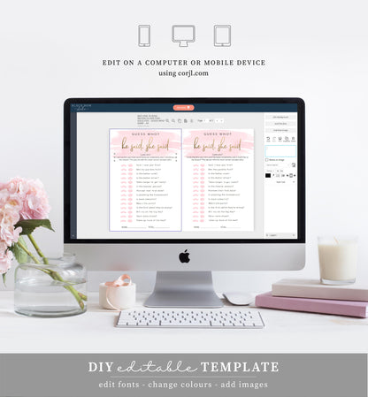 Watercolour Pink | Printable Bridal Shower Games Bundle Template