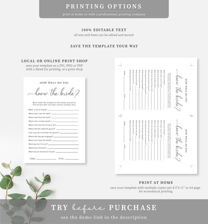 Quinn Script White | Printable Bridal Shower Games Bundle