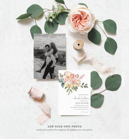 Cambridge Floral Multi | Printable Bridal Shower Invitation Suite Template - Black Bow Studio