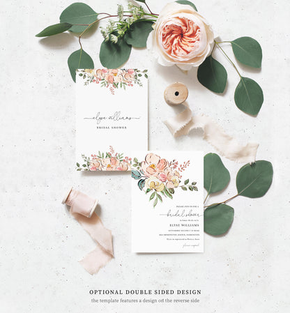 Cambridge Floral Multi | Printable Bridal Shower Invitation Suite Template - Black Bow Studio