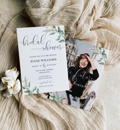 Muted Greenery | Printable Bridal Shower Invitation