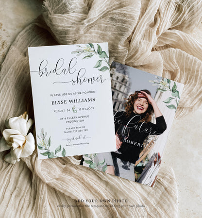 Muted Greenery | Printable Bridal Shower Invitation