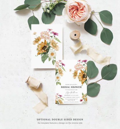 Mews Floral White | Printable Bridal Shower Invitation