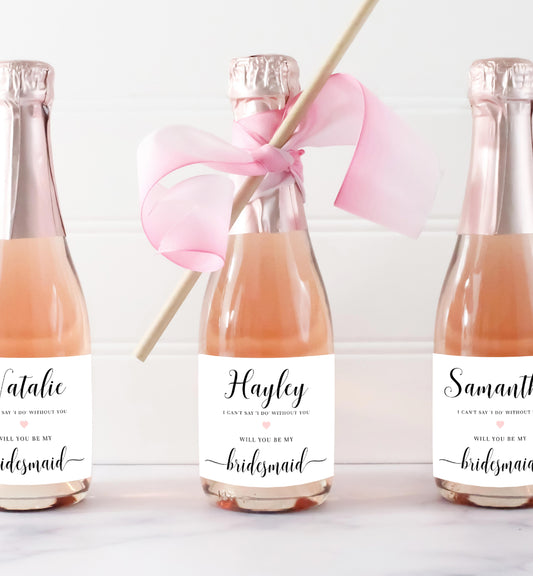 Leyton White | Printable Bridesmaid Proposal Wine Label and Tag