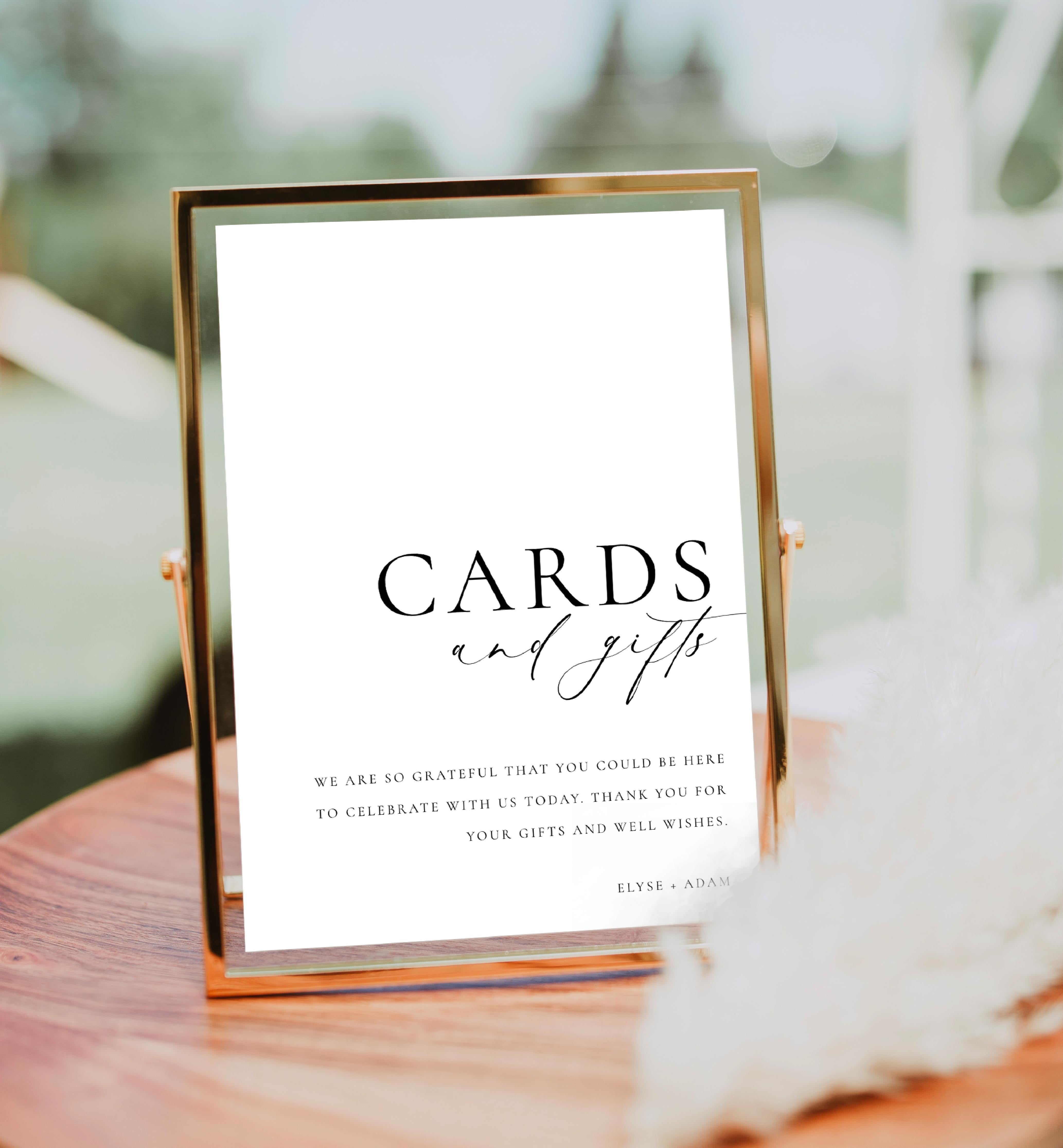 Ellesmere White | Printable Cards and Gifts Sign Template – Black Bow ...