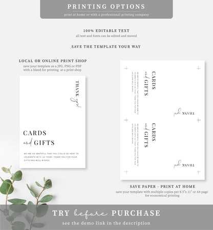 Estelle White | Printable Cards and Gifts Sign Template